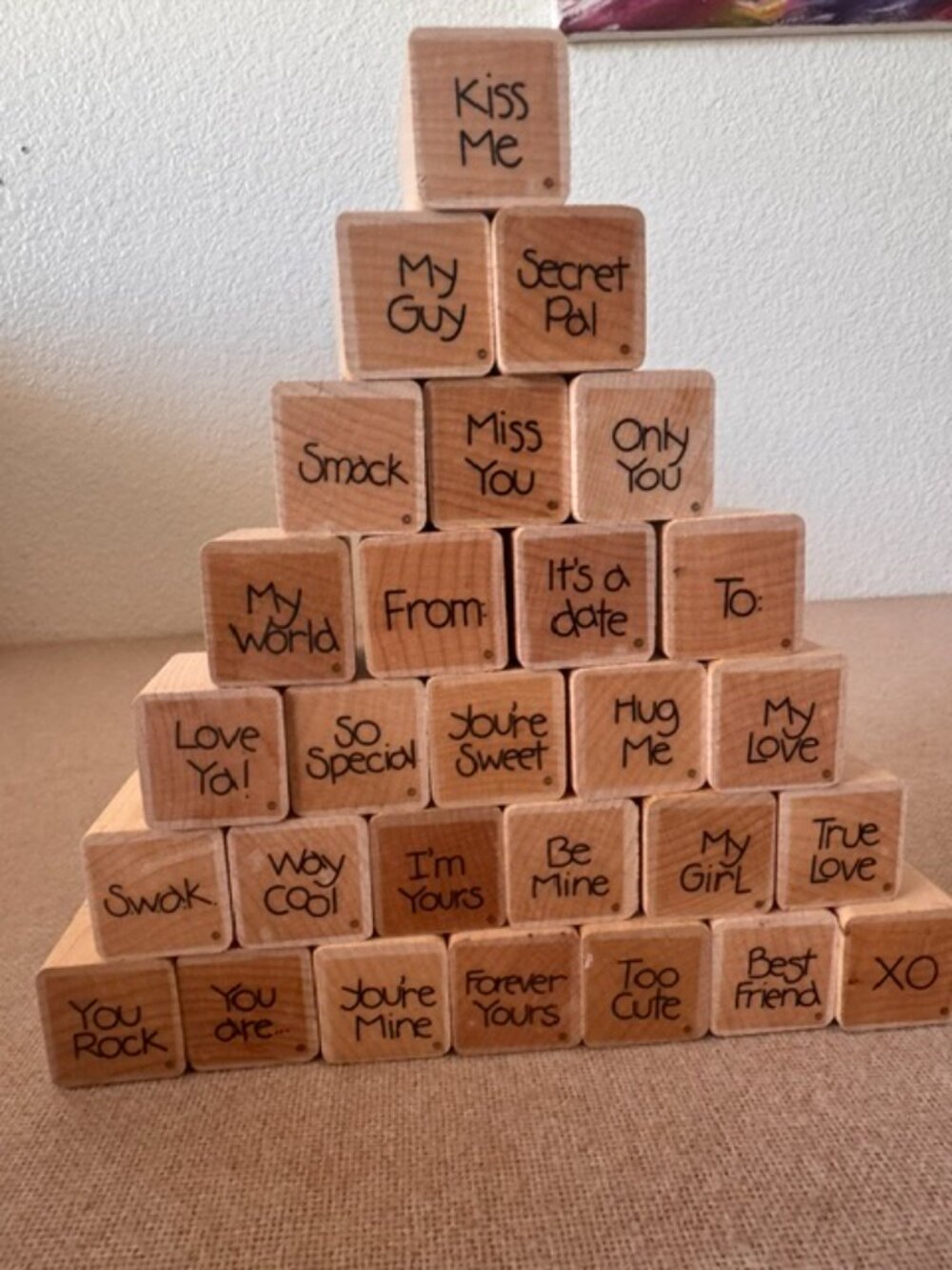 Close to my heart small wooden block stamp set of 28-sayings